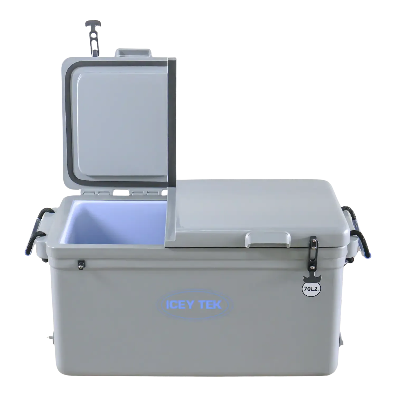 70L Grey Split Lid Left